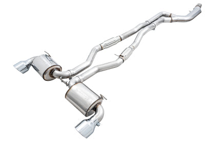 AWE 2020+ Toyota Supra A90 Resonated Touring Edition Exhaust - 5in Chrome Silver Tips